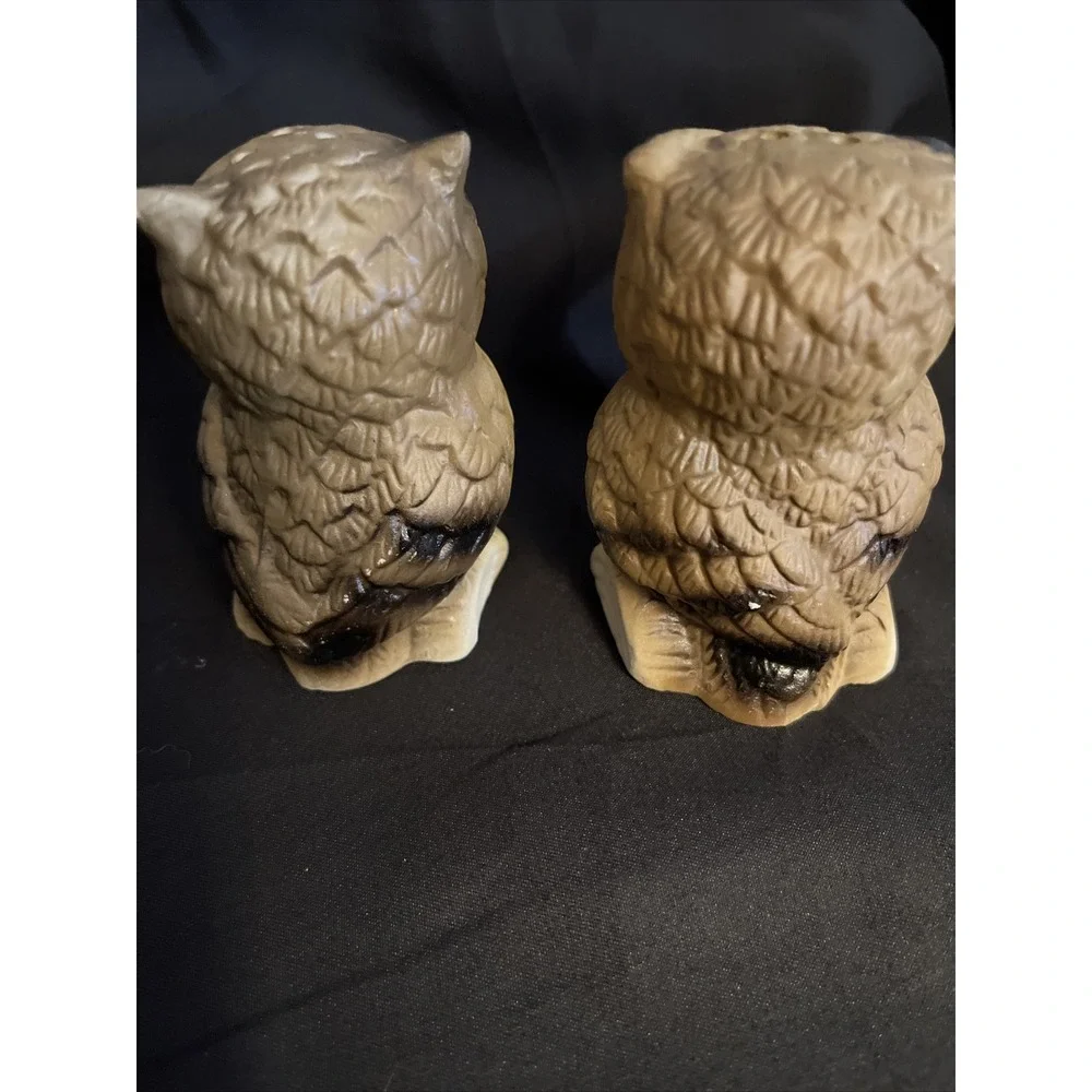 Vintage Owl Salt & Pepper Shakers Ceramic